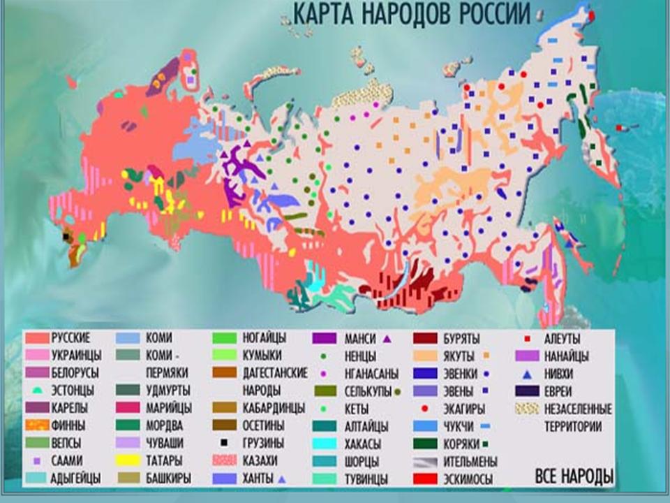 Карта народов Росси